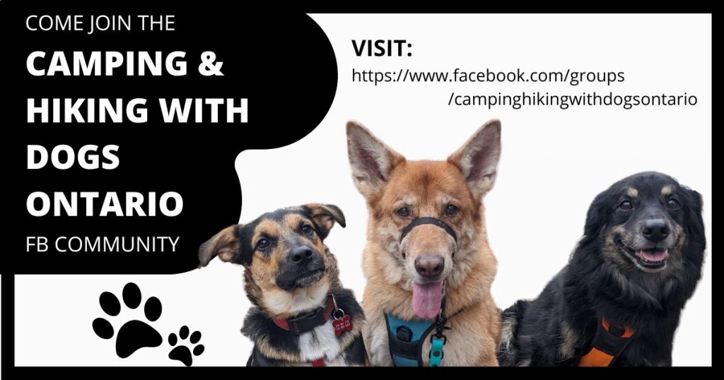 advertisement to join a camping & hiking with dogs ontario facebook group | Tips and Tricks for Booking Ontario Parks